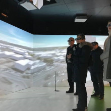 People inside the virtual reality studio in Vejle