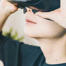 Person using VR goggles