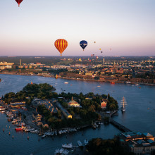 Stockholm view with baloons
