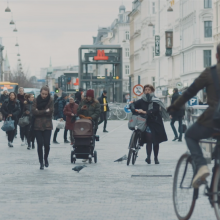 People near by the Metro station in Copenhagen